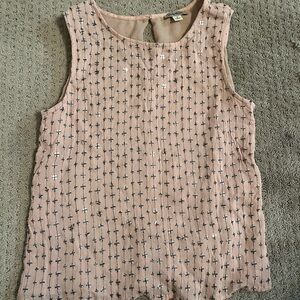 Lucky Brand Pink Sequin Sleeveless Blouse